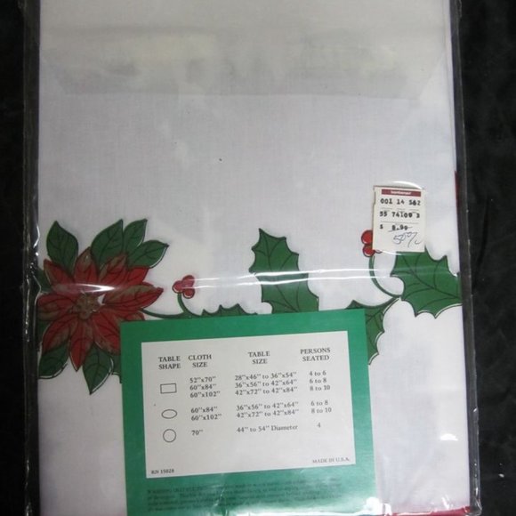 CHRISTMAS DECOR SET OF 5, STOCKINGS/TABLECLOTH/CHEER BAG/TREE SKIRT 70'S-90'S - Picture 10 of 10